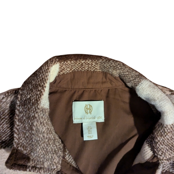 House of Harlow neutral bland cropped Eisenhower style wool blend jacket sz S - Picture 6 of 9